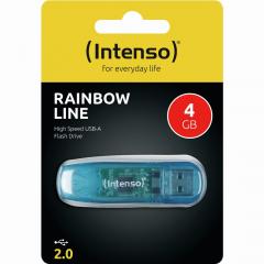 STICK 4GB USB 2.0 Intenso Rainbow Line Transparent Blue