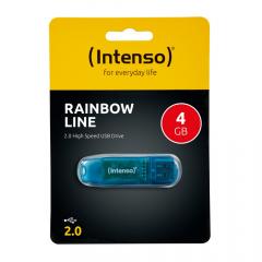 STICK 4GB USB 2.0 Intenso Rainbow Line Transparent Blue