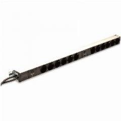 NWSZ Steckdosenleiste Aluminium PDU 1U Digitus 2x 16A, 250VAC 50/60Hz, 12x Schutzkontakt, Überlastschutz