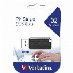 STICK 32GB USB 2.0 Verbatim StorenGo PinStripe Black