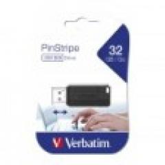 STICK 32GB USB 2.0 Verbatim StorenGo PinStripe Black