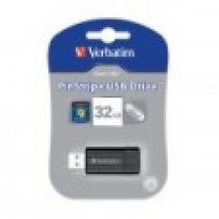 STICK 32GB USB 2.0 Verbatim StorenGo PinStripe Black