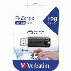 STICK 128GB USB 3.0 Verbatim StorenGo PinStripe Black