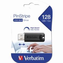 STICK 128GB USB 3.0 Verbatim StorenGo PinStripe Black