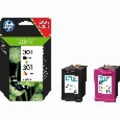 TIN HP #301 Combo 2-Pack Black & Color (C/M/Y) N9J72AE
