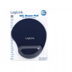 Mauspad LogiLink mit Silikon Handauflage Blue
