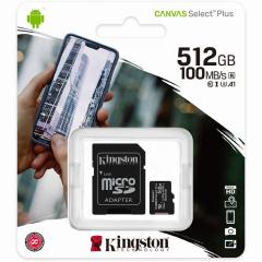 512GB Kingston Canvas Select Plus MicroSDXC 100MB/s +Adapter