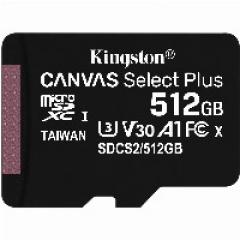 512GB Kingston Canvas Select Plus MicroSDXC 100MB/s +Adapter