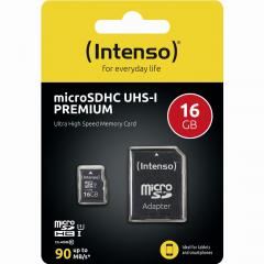 16GB Intenso Premium MicroSDHC 45MB/s +Adapter