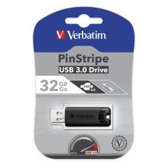 STICK 32GB USB 3.0 Verbatim StorenGo PinStripe Black