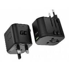 Steckdosen Universaladapter Green Cell TripCharge Pro AC100-240 maximal 880-1840W 110-240V USB-C Power Delivery USB Ultra Charge Black