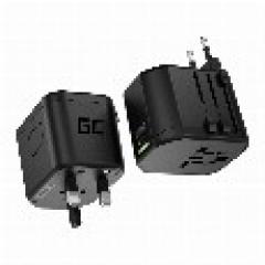 Steckdosen Universaladapter Green Cell TripCharge Pro AC100-240 maximal 880-1840W 110-240V USB-C Power Delivery USB Ultra Charge Black