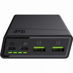 Powerbank Green Cell PowerPlay20 2xUSB Ultra Charge USB-C Power Delivery 20000mAh 18W Black
