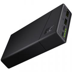 Powerbank Green Cell PowerPlay20 2xUSB Ultra Charge USB-C Power Delivery 20000mAh 18W Black