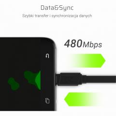 KAB USB > USB-C (ST - ST) 0,25m Green Cell Black