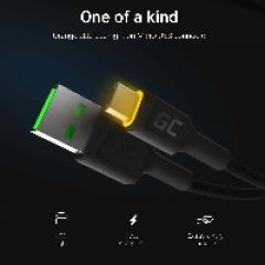 USB > microUSB (ST-ST) 1,2m Green Cell Backlight Orange LED Black