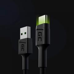 KAB USB > USB-C (ST-ST) 1,2m Green Cell Backlight Green LED Black