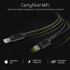 KAB USB-C > Lightning (ST-ST) 1m Green Cell Black