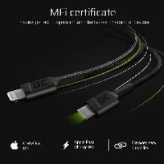 KAB USB-C > Lightning (ST-ST) 1m Green Cell Black