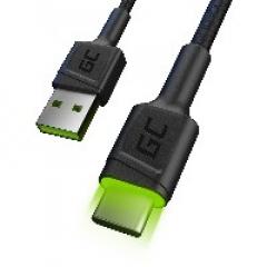 KAB USB > USB-C (ST - ST) 2m Green Cell Backlight Green LED Black