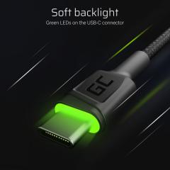 KAB USB > USB-C (ST - ST) 2m Green Cell Backlight Green LED Black