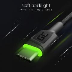 KAB USB > USB-C (ST - ST) 2m Green Cell Backlight Green LED Black