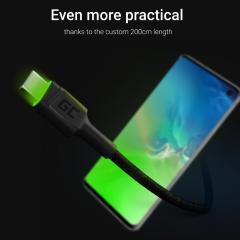 KAB USB > USB-C (ST - ST) 2m Green Cell Backlight Green LED Black