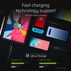 KAB USB > USB-C (ST - ST) 2m Green Cell Backlight Green LED Black