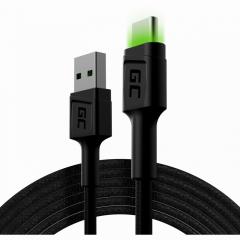 KAB USB > USB-C (ST - ST) 2m Green Cell Backlight Green LED Black