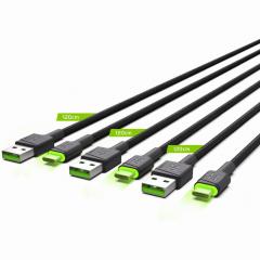 KAB SET 3x USB > USB-C (ST - ST) 3x1,2m Green Cell SET2 Backlight Green LED Black