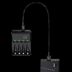Akku Ladegerät Green Cell VitalCharger Ni-MH AA/AAA microUSB USB-C Port Black
