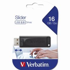 STICK 16GB USB 2.0 Verbatim StorenGo Slider black