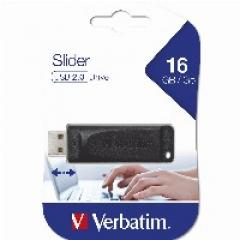 STICK 16GB USB 2.0 Verbatim StorenGo Slider black