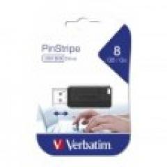 STICK 8GB USB 2.0 Verbatim StorenGo PinStripe Black