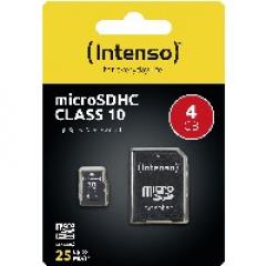 4GB Intenso MicroSDHC 20MB/s +Adapter