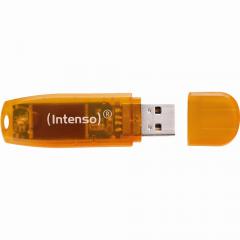STICK 64GB USB 2.0 Intenso Rainbow Line Transparent Orange
