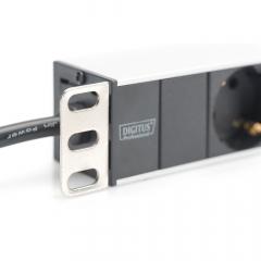 NWSZ Steckdosenleiste Aluminium PDU 1U Digitus Nennleistung: 4000W, 250VAC 50/60Hz, 8x Schutzkontakt