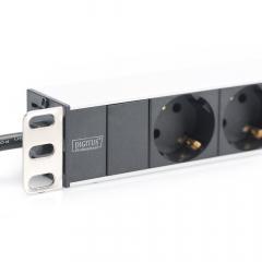 NWSZ Steckdosenleiste Aluminium PDU 1U Digitus Nennleistung: 4000W, 250VAC 50/60Hz, 8x Schutzkontakt
