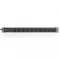 NWSZ Steckdosenleiste Aluminium PDU 1U Digitus 10A, 2500W, 250VAC 50/60Hz, 10x IEC C13, Überlastschutz