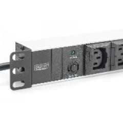NWSZ Steckdosenleiste Aluminium PDU 1U Digitus 10A, 2500W, 250VAC 50/60Hz, 10x IEC C13, Überlastschutz