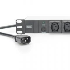 NWSZ Steckdosenleiste Aluminium PDU 1U Digitus 10A, 2500W, 250VAC 50/60Hz, 10x IEC C13, Überlastschutz