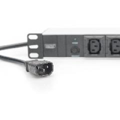 NWSZ Steckdosenleiste Aluminium PDU 1U Digitus 10A, 2500W, 250VAC 50/60Hz, 10x IEC C13, Überlastschutz