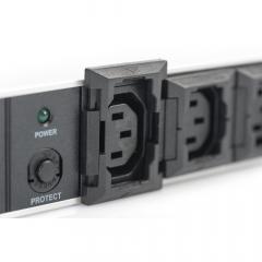NWSZ Steckdosenleiste Aluminium PDU 1U Digitus 10A, 2500W, 250VAC 50/60Hz, 10x IEC C13, Überlastschutz