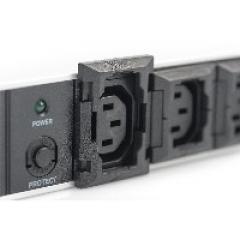 NWSZ Steckdosenleiste Aluminium PDU 1U Digitus 10A, 2500W, 250VAC 50/60Hz, 10x IEC C13, Überlastschutz