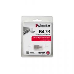 STICK 64GB USB 3.1 Kingston DataTraveler microDuo 3C Type-A/Type-C for Apple Silver
