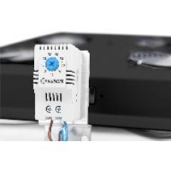 NWSZ Dachlüftereinheit Digitus für Unique Netzw. & Dyna. Basic 4 Lüfter, Schalter, Thermostat, 552 m³ zirk./h, Farbe black (RAL 9005)