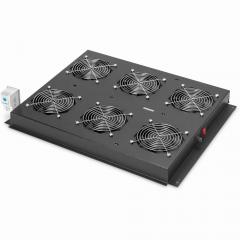 NWSZ Dachlüftereinheit Digitus für Unique Serverschränke 6 Lüfter, Schalter, Thermostat, 828 m³ zirk./h, Farbe black (RAL 9005)