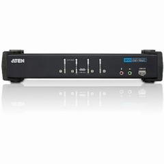 KVM Desktop Switch 4-Port USB DVI KVM Switch with Audio & USB 2.0 Hub (KVM Cables included) ATEN