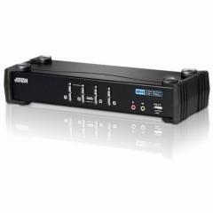 KVM Desktop Switch 4-Port USB DVI KVM Switch with Audio & USB 2.0 Hub (KVM Cables included) ATEN