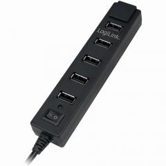 HUB 7Port LogiLink aktiv mit Netzteil+Schalter Black